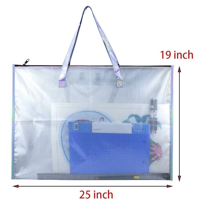 25x19in(63.5x48cm)Large Diamond Painting Bag with Handle and Zipper/Waterproof Art Storage Bag for Artworks-TOOL