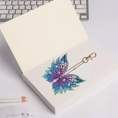 6 pcs DIY Diamond Painting Keychain  | Butterfly